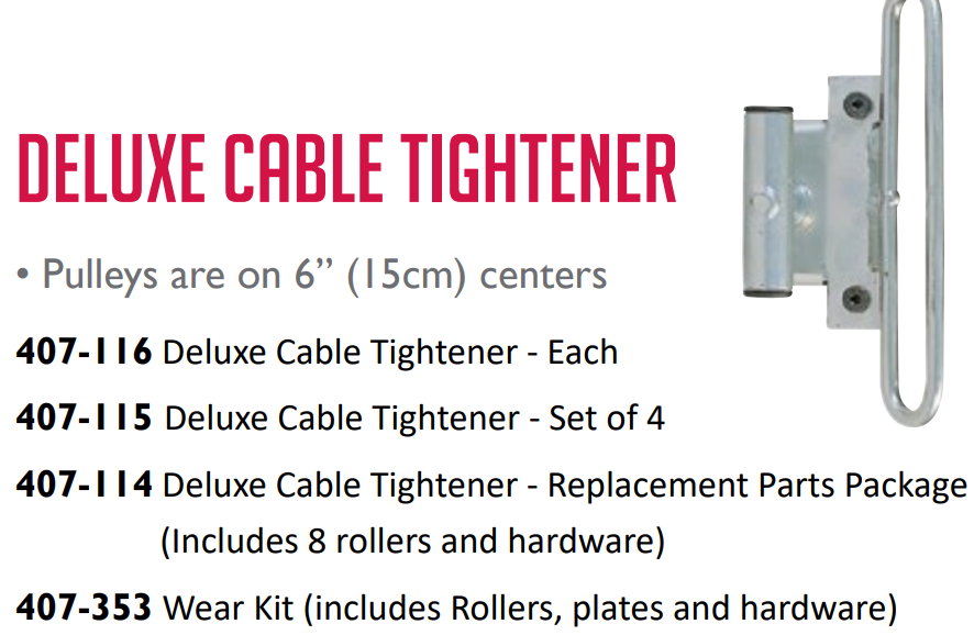 Deluxe Cable Tightener Wear Plate Kit